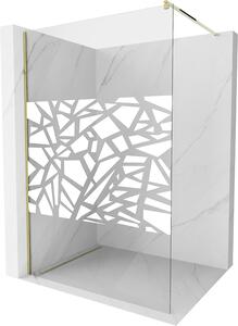 Mexen Kioto ścianka prysznicowa 70 x 200 cm, transparent/biały wzór 8 mm, złota - 800-070-101-50-85