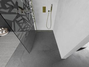 Mexen Kioto ścianka prysznicowa Walk-in 70 x 200 cm, biały wzór 8 mm, złota - 800-070-101-50-85
