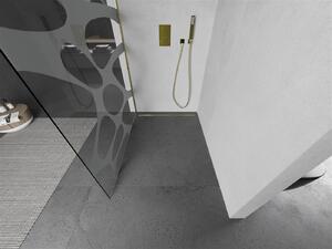 Mexen Kioto ścianka prysznicowa Walk-in 70 x 200 cm, transparent/biały wzór 8 mm, złota - 800-070-101-50-97