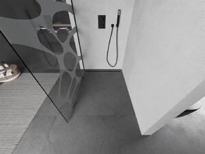 Mexen Kioto ścianka prysznicowa Walk-in 70 x 200 cm, biały wzór 8 mm, czarna - 800-070-101-70-97