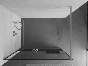 Mexen Kioto+ ścianka prysznicowa z półką Walk-in 130 x 200 cm, czarny wzór, chrom - 800-130-121-01-70