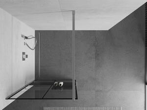 Mexen Kioto+ ścianka prysznicowa z półką Walk-in 80 x 200 cm, czarny wzór, chrom - 800-080-121-01-77
