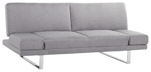 Sofa rozkładana 3-osobowa kanapa regulowane podłokietniki welurowa szara York Beliani