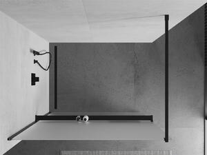 Mexen Kioto+ ścianka prysznicowa z półką Walk-in 70 x 200 cm, szron, czarna - 800-070-121-70-30