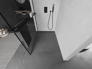 Mexen Kioto+ ścianka prysznicowa z półką Walk-in 70 x 200 cm, czarny wzór, czarna - 800-070-121-70-70