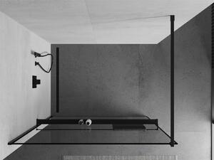 Mexen Kioto+ ścianka prysznicowa z półką Walk-in 140 x 200 cm, czarny wzór, czarna - 800-140-121-70-70