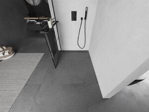 Mexen Kioto+ ścianka prysznicowa z półką Walk-in 80 x 200 cm, czarny wzór, czarna - 800-080-121-70-77