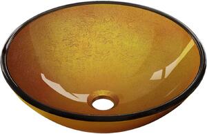 Mexen Mira szklana umywalka nablatowa 42 x 42 cm, złota - 24124250