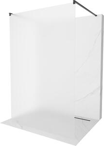 Mexen Kioto ścianka prysznicowa wolnostojąca 100 x 200 cm, szron 8 mm, czarna - 800-100-002-70-30