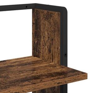 Nowoczesna półka ścienna z drewna inżynieryjnego w kolorze starego drewna, 3 półki, minimalistyczny design