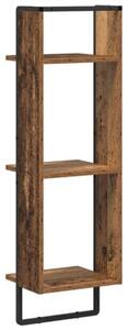 Nowoczesna półka ścienna z drewna inżynieryjnego w kolorze starego drewna, 3 półki, minimalistyczny design