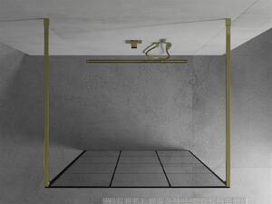 Mexen Kioto ścianka prysznicowa wolnostojąca 100 x 200 cm, czarny wzór 8 mm, złota - 800-100-002-50-77