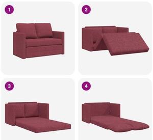 Sofa podÅogowa 2-w-1, winna czerwieÅ, 112x174x55 cm, tkanina