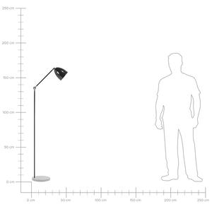 Lampa stojąca czarna nowoczesna regulowane ramię betonowa podstawa 165 cm Chanza Beliani