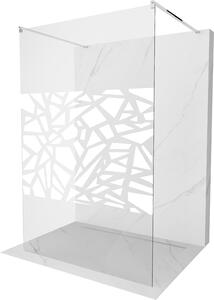 Mexen Kioto ścianka prysznicowa wolnostojąca 100 x 200 cm, transparent/biały wzór 8 mm, chrom - 800-100-002-01-85