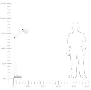 Lampa stojąca biała nowoczesna regulowane ramię betonowa podstawa 165 cm Chanza Beliani
