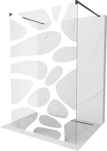 Mexen Kioto ścianka prysznicowa wolnostojąca 100 x 200 cm, biały wzór 8 mm, czarna - 800-100-002-70-97
