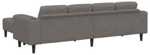Nowoczesna sofa w ksztaÅcie u z sztruksowym obiciem, jasnoszara, dla 4 osÃ³b