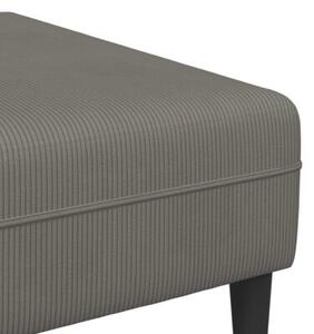 Nowoczesna sofa w ksztaÅcie u z sztruksowym obiciem, jasnoszara, dla 4 osÃ³b