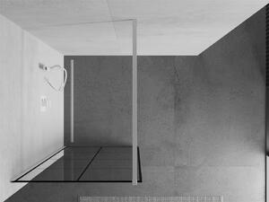 Mexen Kioto ścianka prysznicowa Walk-in 80 x 200 cm, czarny wzór 8 mm, biała - 800-080-101-20-77