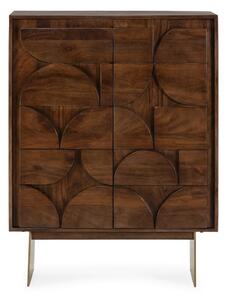 Brązowa szafka z litego drewna mango 90x120x40 cm Trisha – MOME