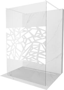 Mexen Kioto ścianka prysznicowa wolnostojąca 100 x 200 cm, biały wzór 8 mm, biała - 800-100-002-20-85