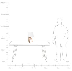 Skandynawska lampa stołowa nocna 42 cm biała jasne drewno Nalon Beliani
