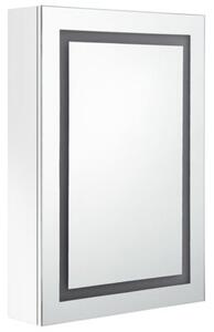 Szafka łazienkowa z lustrem i LED, lśniąca biel, 50x13x70 cm