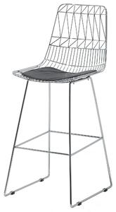 Zestaw 2 krzeseł barowych hokery metalowe srebrne poduszka z ekoskóry Preston Beliani