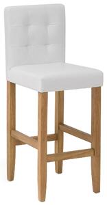 Zestaw 2 krzeseł barowych ekoskóra pikowane z podnóżkiem złamana biel Madison Beliani