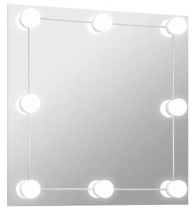 Lustro Åcienne z lampkami LED, kwadratowe, szklane