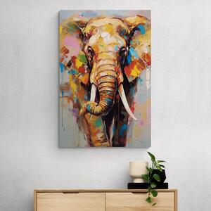 Obraz stylowy słoń z imitacją obrazu