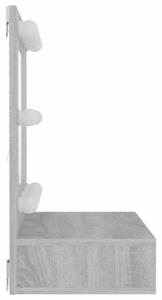Szafka z lustrem i LED, szary dąb sonoma, 60x31,5x62 cm