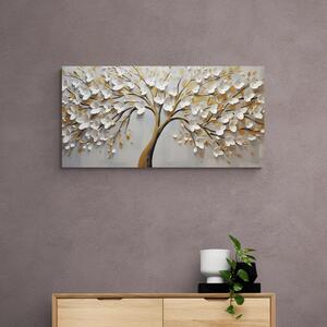 Obraz złote drzewo z kwiatami