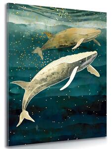 Obraz wieloryby w oceanie
