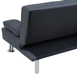 Sofa rozkładana z funkcją spania 3-osobowa stolik w oparciu ciemnoszara Roxen Beliani