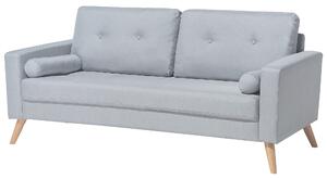 Sofa w stylu retro tapicerowana dwuosobowa pikowana szara tkanina Kalmar Beliani