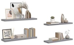 Półki ścienne, 4 szt., szare, 90x23,5x3,8 cm, mdf