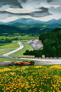 Ilustracja Racetrack of Austria, Goed Blauw