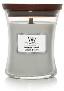 Świeca zapachowa Lavender & Cedar WoodWick średni wazon