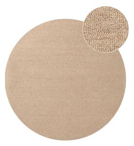 Wełniany okrągły dywan tkany ręcznie w naturalnym kolorze ø 160 cm Puristic Knots – Elle Decoration