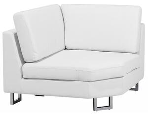 Narożnik lewostronny sofa skórzana regulowane zagłówki biały Stockholm Beliani