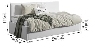 Musztardowe łóżko z pojemnikiem Casini 4X - 3 rozmiary