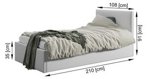 Beżowe welwetowe łóżko z pojemnikiem Casini 3X - 3 rozmiary