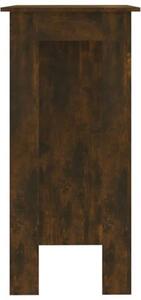 Stolik barowy z półkami, przydymiony dąb, 102x50x103,5 cm