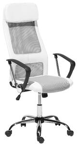 Nowoczesne krzesło biurowe z regulacją wysokości obrotowe białe Pioneer Beliani