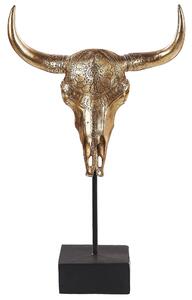 Nowoczesna figurka dekoracyjna czaszka byka złota 46 cm Bulacan Beliani