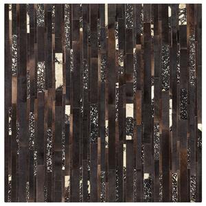 Dywan skórzany nowoczesny brązowy patchwork łaciaty ręcznie tkany 200 x 200 cm Artvin Beliani
