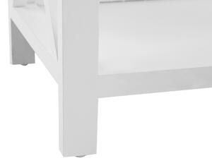 Klasyczny stolik nocny ozdobny szuflada półka biały sypialnia Primera Beliani