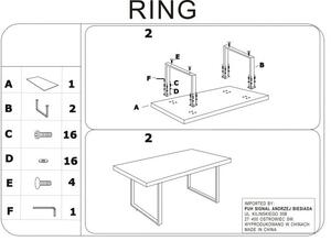 Stół RING 130x80 biały połysk SIGNAL